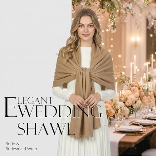 Shawl Wraps for Women Pashmina Shawls and Wraps for Evening Dresses Large Soft Scarf Winter Scarf Wedding Shawl… - color: Bronze