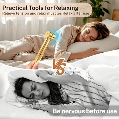 128Hz Aluminum Alloy Tuning Fork, Sound Vibration Tool with Silicone Hammer & Storage Pouch, Relaxing Vibration Device for Yoga Meditation, Daily Stress Calming & Body Leisure Care