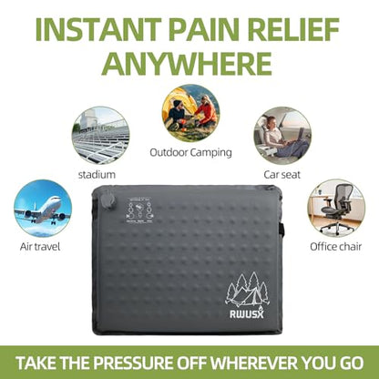 Inflatable Stadium Seat Cushion, Portable Self Inflating Outdoor Seat Cushion for Stadium, Airplane, Travel, Camping, Car & Office