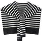 WaJuemy Sweater Shawl Wraps for Women Sweater Knitted Knotted Shawls Travel Casual Scarf Cape Shoulder Tops Fashion Wrap - color: Black/White