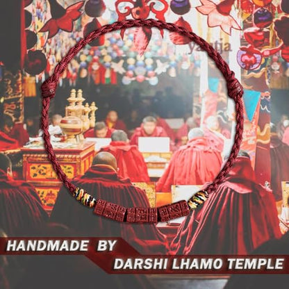 yautja Tibetan Buddhist Lucky Red String Bracelets Spiritual Protection Handmade Adjustable Red Buddha Bracelet Yoga Prayer Cinnabar Beads Amulet Bracelet Evil Protection Women Jewelry Gift for Health Charm Wealth Good Fortune - color: winered with talism