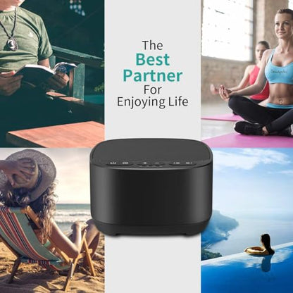 Magicteam Sleep Sound White Noise Machine with 40 Natural Soothing Sounds and Memory Function 32 Levels of Volume Powered by AC or USB and Sleep Timer Sound Therapy for Baby Kids Adults (B-Black) - color: B-black