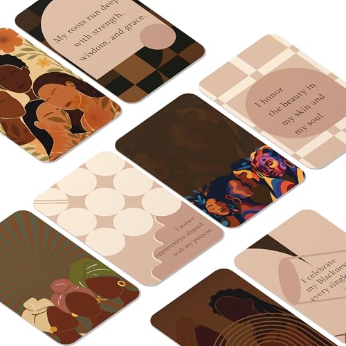 Affirmation Cards for Black Women – 60 Positive Daily Empowerment Cards with Display Stand, Self-Care & Confidence Deck, Inspirational Self Care Cards with Positive Quotes, Gifts for Black Women, Motivational Gift Set