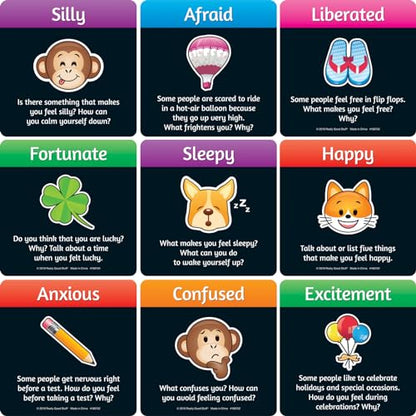 Really Good Stuff Emoji Feelings Cards for The Classroom or Home Activity for Kids - 12 Pk - Builds Social Emotional, Critical Thinking, Self-Awareness & Vocabulary Skills - style: Emoji Feelings Cards