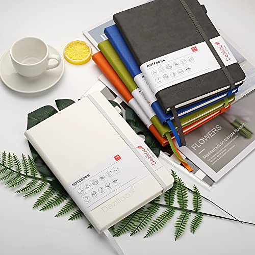 Lined Journal Notebooks with Pen Loop, Hardcover Notebook Journal for Work, 100Gsm Premium Thick Paper with Inner Pocket, Medium 5.7"x8.4", （White, Ruled） - color: White