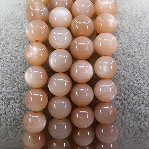 Keleny Gem Semi Precious Gemstones 8mm Natural Quartzite Stone Round Beads Crystal Stretch Bracelet 7 Inch Unisex - color: Red Sunstone