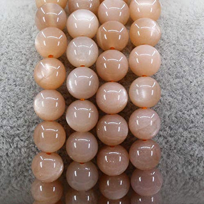 Keleny Gem Semi Precious Gemstones 8mm Natural Quartzite Stone Round Beads Crystal Stretch Bracelet 7 Inch Unisex - color: Red Sunstone
