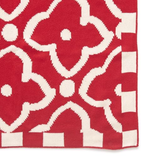 Vera Bradley Women's Cotton Double Knit Throw Blanket - color: Moorish Goji Berry Red