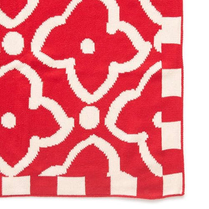 Vera Bradley Women's Cotton Double Knit Throw Blanket - color: Moorish Goji Berry Red