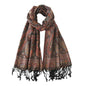 Paisley Pashmina Rave Shawl Scarf-Women's Reversible Ethnic Jacquard Pashmina Wraps for Travel - color: C#.black Plum