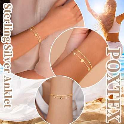 3mm Diamond Classic Tennis Bracelet for Women Dainty, Gold Jesus Cross Bracelets Trendy, 14K Gold Plated Heart/Evil Eye/Pearl/Starfish & Seashell Charm Bracelets for Women Bulk - style: Heart-Silver