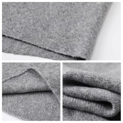 Women's Pashmina Shawls Wraps Soft Knitted Poncho Cardigan Cape Cashmere Feel Shoulder Top Sweater Triangle Scarf - color: Light-grey