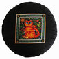 Meditation Cushion Zafu Buckwheat Pillow - Heavenly Kitties - Sitting Rusty