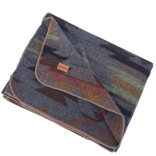 Alpaca Wool Blanket, Queen Size 94 x 78, Reversible 2 in 1, Thick and Ultra Soft, Hypoallergenic, Non-Itchy, Handmade in Ecuador. Premium Alpaca Wool Thtow Blanket for Cozy Comfort. (Brown) - color: Brown and Orange, size: Queen (94" x 78")