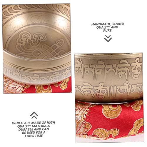 1Set Premium Singing Bowl Meditation Set with Mallet and Mat for Yoga and Mindfulness Sound Bowl for Relief and Healing