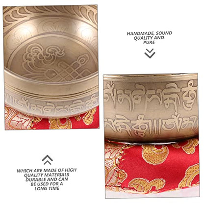 1Set Premium Singing Bowl Meditation Set with Mallet and Mat for Yoga and Mindfulness Sound Bowl for Relief and Healing
