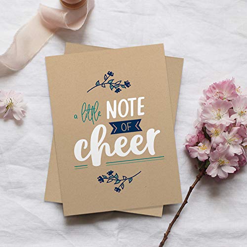 Canopy Street Encouraging Kraft Look Greeting Cards / 12 Friendship Note Card Pack With White Envelopes / 5" x 7" All Occasion Cards / 4 Modern Faux Brown Kraft Card Designs/Made In The USA - color: Encouraging Kraft Look