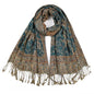 SmilerSmile Colorful Scarf Wraps for Womens Tassel Shawl Wrap - color: 10-paisley/Cyan