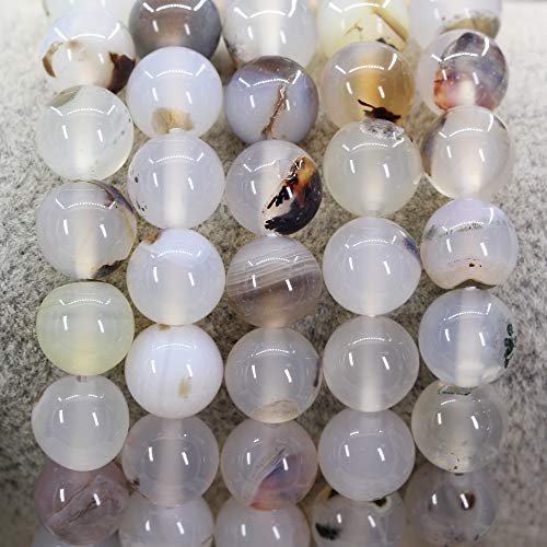 Keleny Gem Semi Precious Gemstones 8mm Natural Quartzite Stone Round Beads Rock Crystal Jasper Stretch Bracelet 7 Inch Unisex - color: Montana Agate Onyx