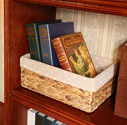 Rectangular Wicker Storage container, Organizer Box,Kingwillow, Art & Craft (Small) - color: Natural-Hyacinth