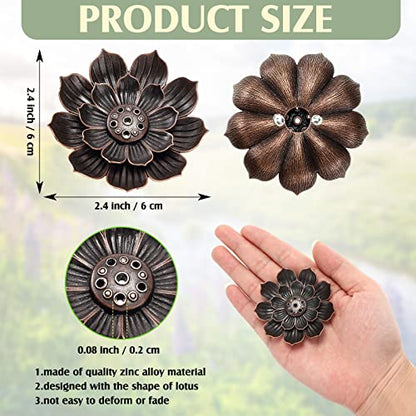 Sumind 30 Pieces Incense Holder Lotus Sticks Incense Burner Cone Burner Ash Catcher for Home Fragrance Decor Yoga SPA Bedroom(Retro)