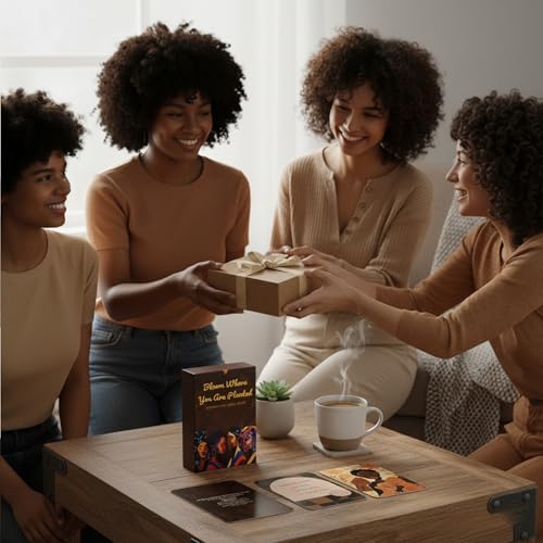 Affirmation Cards for Black Women – 60 Positive Daily Empowerment Cards with Display Stand, Self-Care & Confidence Deck, Inspirational Self Care Cards with Positive Quotes, Gifts for Black Women, Motivational Gift Set