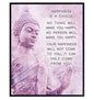 Buddhism Happiness Quote - Inspirational Saying Poster - Zen New Age Wall Art Decor - Home Decoration for Spa, Meditation Room, Yoga Studio - Gift for Women, Buddhist, Buddha Fan - Pink, Purple - 8x10 - size: 8"L x 10"W