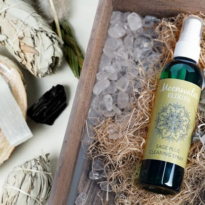 White Sage Smudge Spray for Spiritual Cleansing & Aura Protection, Sage Mist for Cleansing Negative Energy & Protection, Home & Meditation, Clear Quartz Reiki Energized Aromatherapy Room Spray - 4oz - size: 4 Fl Oz (Pack of 1)