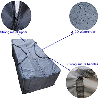 Outdoor Cushion Storage Bag 2 PCS, 68" Outdoor Pillow Storage with 2 Handles, Extra Large Opening Waterproof Zippered Patio Cushion Storage Bag XL - size: 68Lx30Wx20H