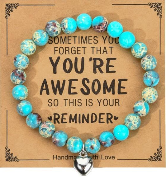 Beaded Bracelets, Natural Stone Bead Bracelet - color: LCS Multicolour 21561