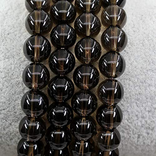 Keleny Gem Semi Precious Gemstones 8mm Round Beads Crystal Stretch Bracelets 7 Inch Unisex - color: Smoky Quartz