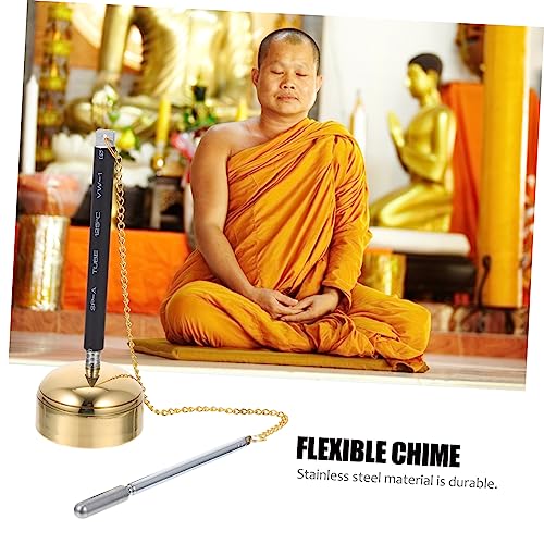 VICASKY Flexible Telescopic Chime Buddhist Supply Handbell Instrument for Temple Rituals Meditation Stress Relief with Smooth Safe Surface