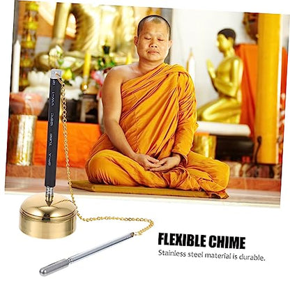 VICASKY Flexible Telescopic Chime Buddhist Supply Handbell Instrument for Temple Rituals Meditation Stress Relief with Smooth Safe Surface