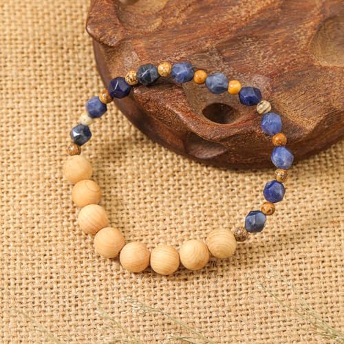 Natural Gemstone Beaded Healing Crystal Bracelets for Women, Unique and Cool Natural Bead Gemstone, Beaded Bracelets for Women Men，Valentines Day Mother's Day Gifts for Mother Wife