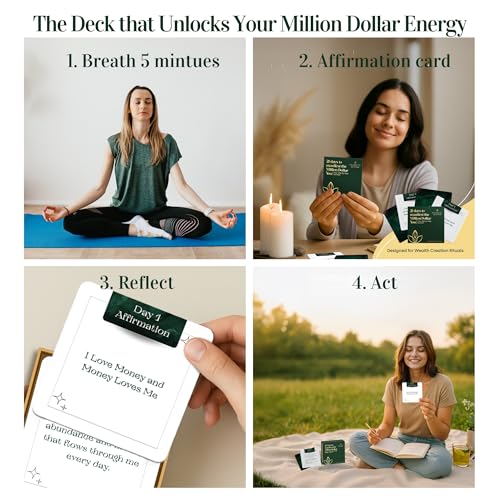 Money Manifestation Cards NLP Neuroscience Based 42 Positive Daily Affirmations and Journaling Prompt Deck Become Your Abundant Rich self Mindful Affirmations for Men and Women