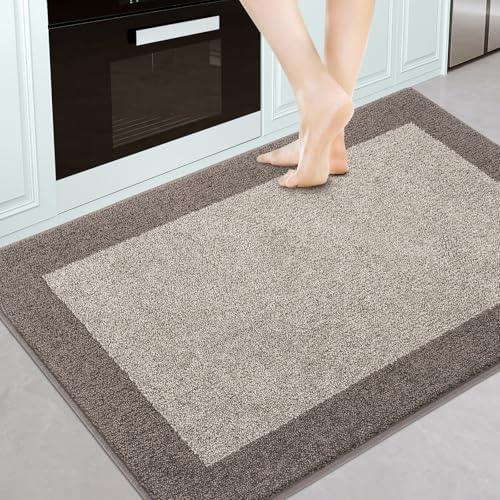 Machine Washable Kitchen Rug 32" x 48", Non Slip Indoor Door Rug, Absorbent Entrance Runner Rug for Bedroom, Hallway, Bathroom, Floor - color: Beige, size: 32" X 48"