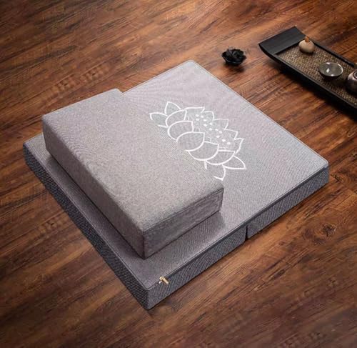 Meditation Mats,Meditation Meditation Mats, Futons, Household Folding, Thickened Fabrics, Coconut Palm, Kneeling Mats(Size:24x24inch,Color:Gray) - color: Gray, size: 24x24inch