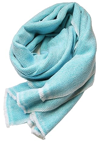 Handwoven Shawl Wraps Large Stole 8 ply Exclusive Premium Quality Wool Handmade in Nepal Pashmina Scarfs for Women And Men - color: Turquoise