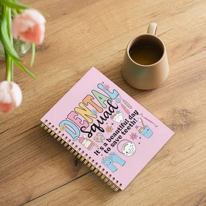 Dental Dentist Gifts Notebook, Dental Assistant Graduation Gifts Journal, Pink Dental Squad Spiral Notebook Journal for Note Taking, Dentist Office Supplies, 5.5x8.3 Inch - color: debtal squad