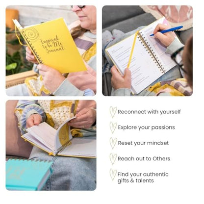 Journals for Women - Inspired to Be Me Journal -Self Care Gifts for Women - Journal with Weekly Intention & Reflection Pages - Gift for Women's Personal Growth & Healing Journey - Includes Inspirational Poem - color: teal