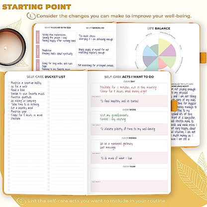 Clever Fox Self-Care Journal – Wellness & Daily Reflection Notebook – Mental Health & Personal Development Journal – Self-Care, Meditation & Mood Journal for Women & Men – A5 Size (Amber Yellow) - color: Amber Yellow, size: A5 (5.8'' x 8.3'')