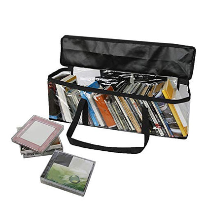 High-Capacity CD Storage Bag, Transparent Organizer Tote, Portable Wallet for Home Travel and Book Collection