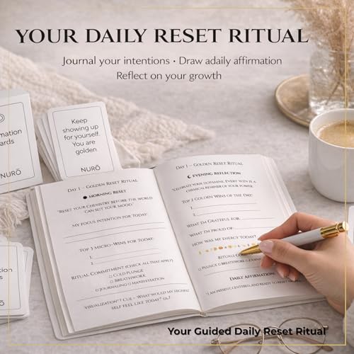 NURŌ Golden Reset Guided Journal + Affirmation Cards Set (White)