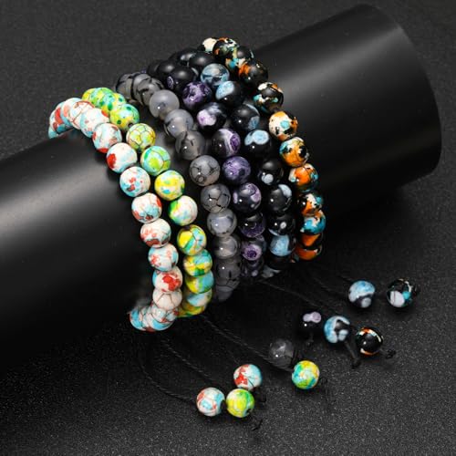 Handmade Braided Natural Healing Power Gemstone Crystal Beads Adjustable Bracelets Beaded Bracelets for Women Christmas, Birthday Gifts