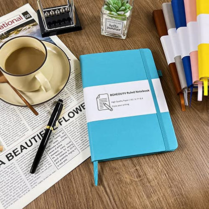 Notebook Journal, College Ruled Notebook Lined A5 160 Pages,Hard Cover Journals for Writing, Notebooks for Work Office School Women Men,5.7 inches x 8.4 inches(Light Blue) - color: Light Blue