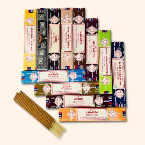Satya Natural Incense Sticks Assortment – 12 Pack, 15g Each – Hand Rolled in India – Aromatherapy, Meditation, Yoga, Relaxation, Stress Relief, Home Fragrance - color: Satya Set B