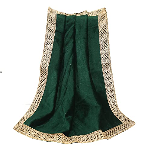 Indian Consigners Small Solid Color Velvet Cloth for Multipurpose Use (Green) - color: Green