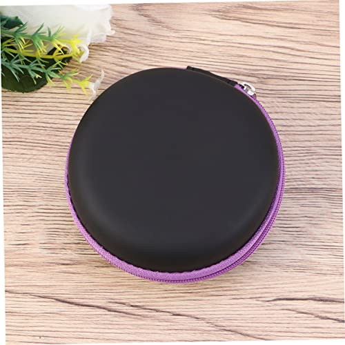 DOITOOL 12 Storage Bags Cajas Organizadoras Faux Leather Round Storage Bag Suitcase Hamburger Storage Box, Violet, medium
