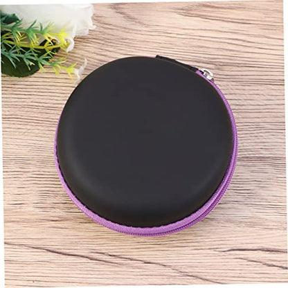DOITOOL 12 Storage Bags Cajas Organizadoras Faux Leather Round Storage Bag Suitcase Hamburger Storage Box, Violet, medium