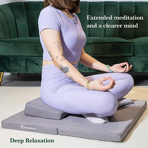 ZenBless Zafu Meditation Cushion Set,Yoga Meditation Pillow for Sitting on Floor,Large Square Meditation Mat and Pillow Set, Floor Pillow, Washable Cover(27.6") - size: Square 27.6"